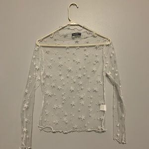 Star mesh top long sleeve